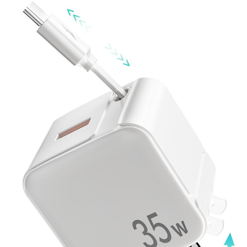 SPGUARD 4 in 1 Wall Charger with Dual USB Ports and 90Cm Lightening and Type-C Cables, 40W Fast Charging Foldable Block Compatible with Ipad,Iphone 16/15, Airpods,Galaxy, Pixel, and More